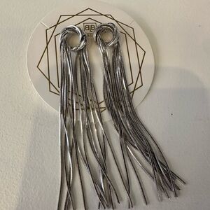 BiBi Silver Dangle Tassel Earrings